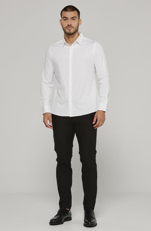 7 Diamonds Girona Solid Performance Button-up Shirt In Gray