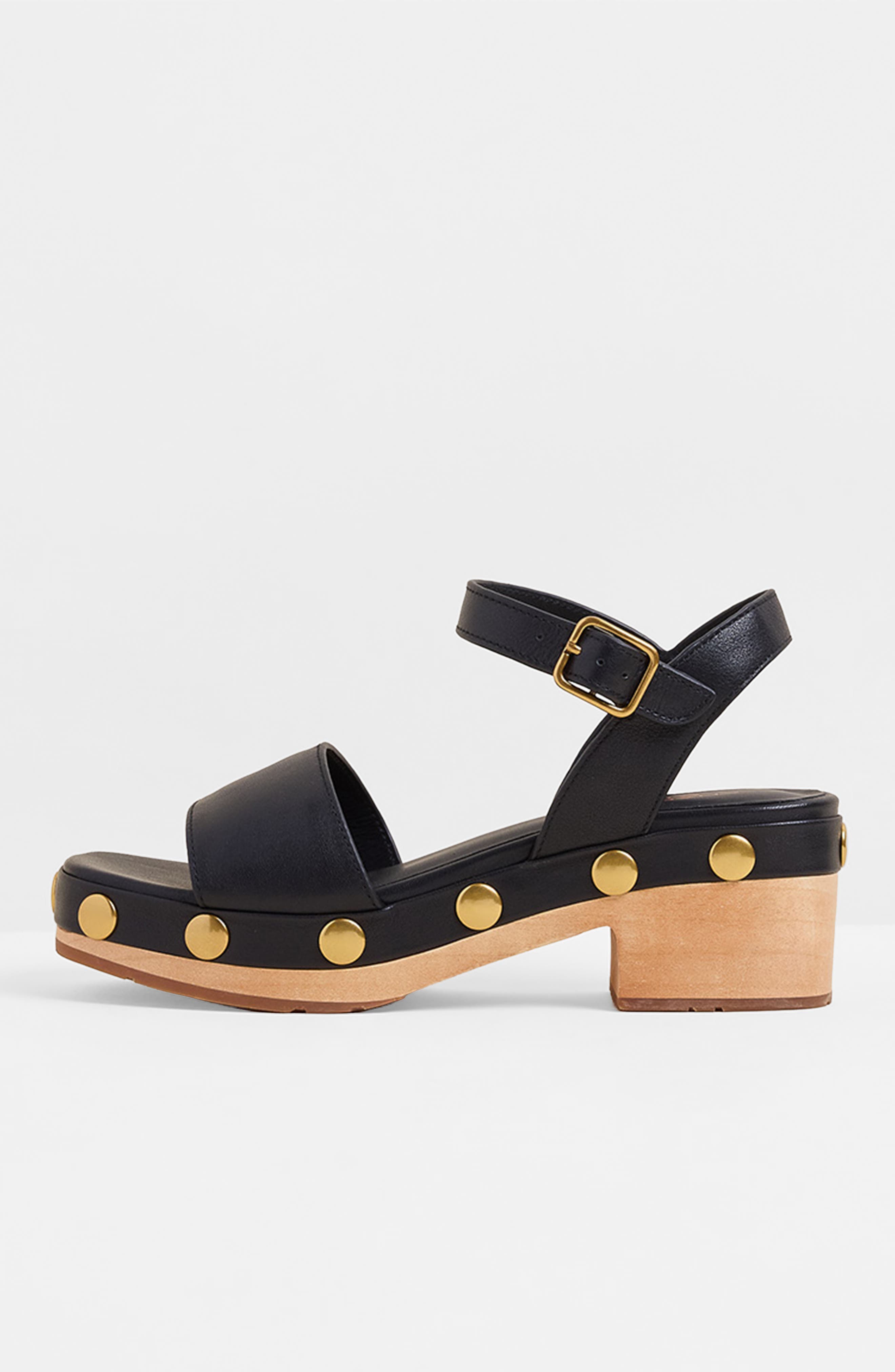 Charlotte Stone Allie Clog Sandal, Alternate, color, Black Stud