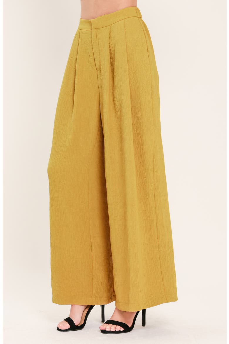 Pleated High Waist Wide Leg Pants, Alternate, color, MUSTARD