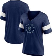 FANATICS Women's Fanatics Branded Heather Navy Seattle Kraken Special Edition 2.0 Ring The Alarm V-Neck T-Shirt