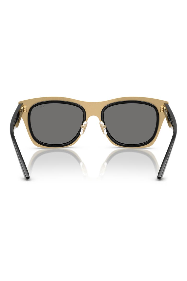 53mm Polarized Rectangular Sunglasses, Alternate, color, BLACK
