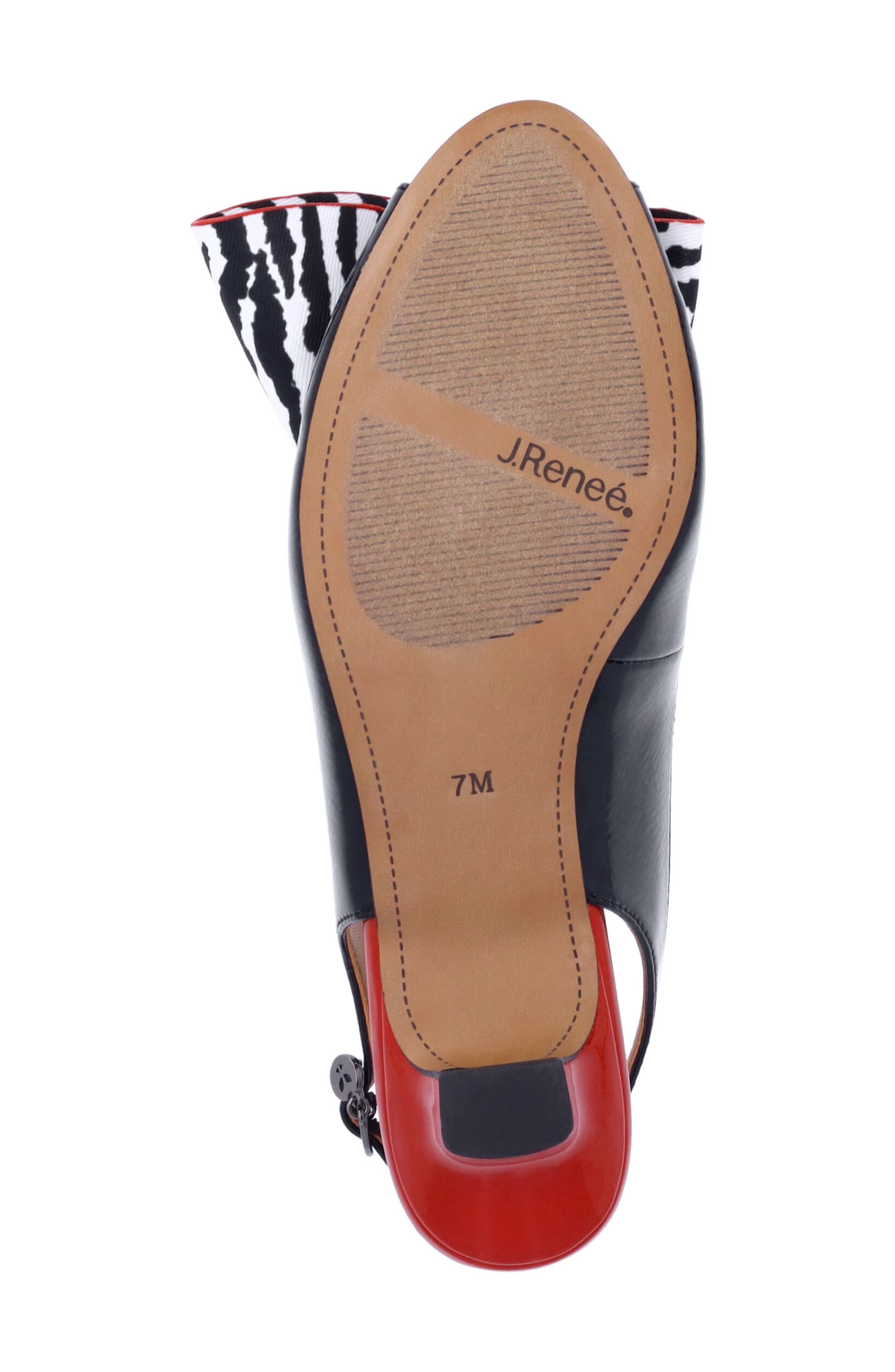 J. Reneé Lirian Slingback Peep Toe Sandal, Alternate, color, Black/ Red/ White