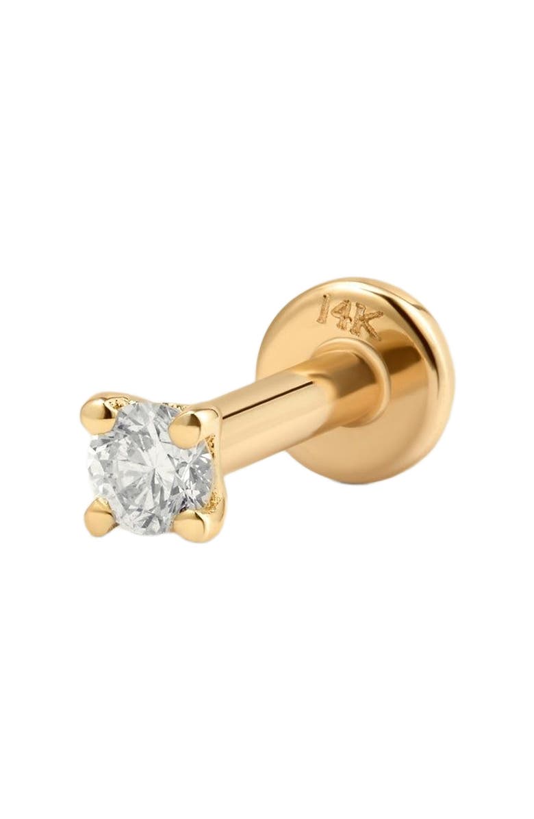 MADE BY MARY 14k Diamond Prong-Set Stud Earring (Flat Back) - Single, Main, color, 