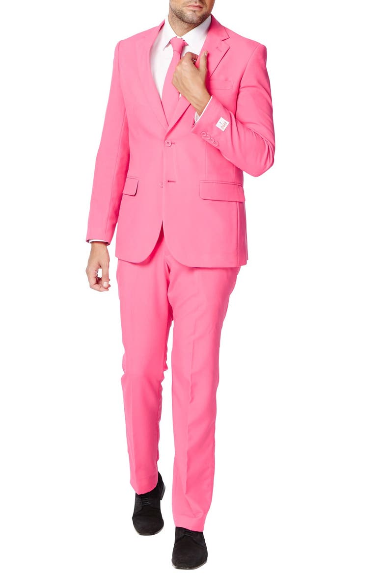Mr. Pink Slim Fit Two-Piece Suit & Tie Set, Alternate, color, PINK