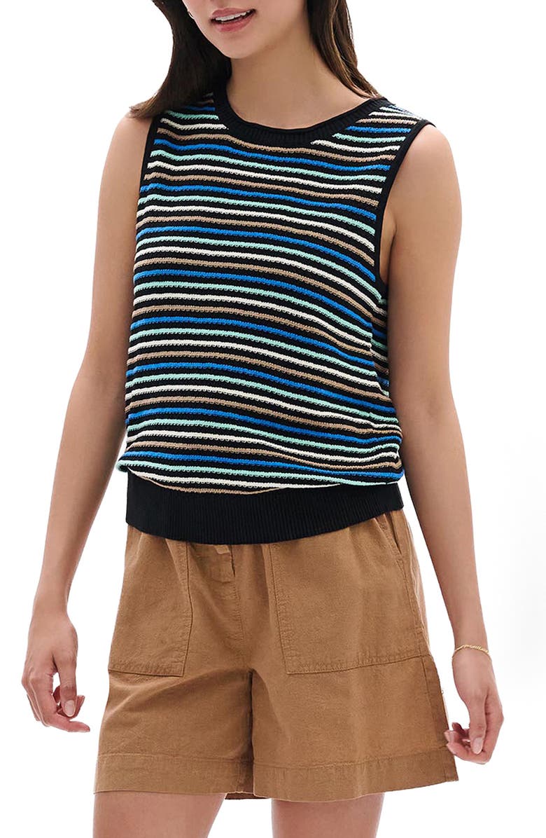 Hatley Kate Desert Stripe Cotton Sweater Vest, Main, color, Black