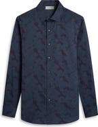 Bugatchi Axel Shaped Fit Paisley Stretch Button-Up Shirt