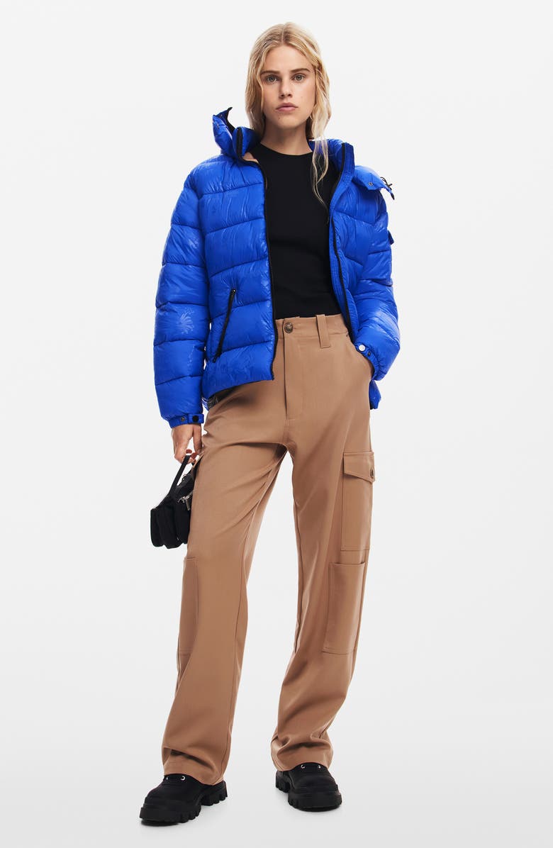 Desigual Drammen Hooded Puffer Coat, Alternate, color, Blue