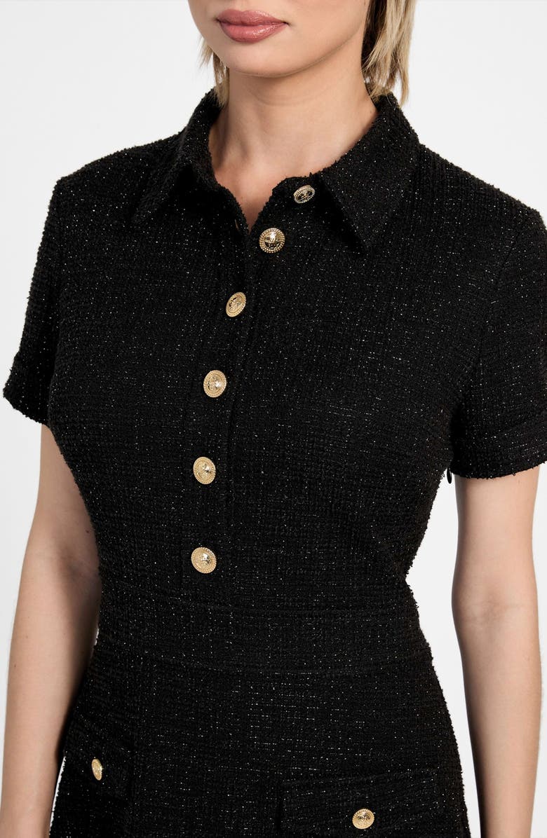 GUESS Tamara Metallic Tweed Minidress, Alternate, color, 