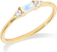 YS GEMS Baguette & Round Gemstone Ring