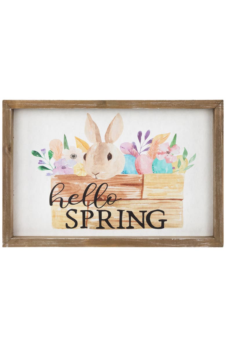 Northlight Hello Spring Easter Bunny Wall Sign - 11.75", Main, color, Multi