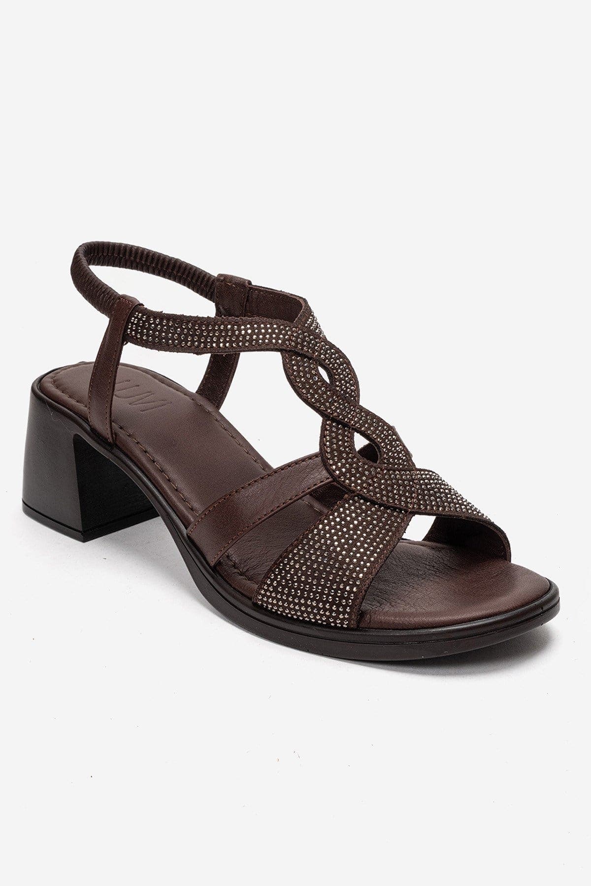Dolen Leather Chunky Sandal, Alternate, color, Brown