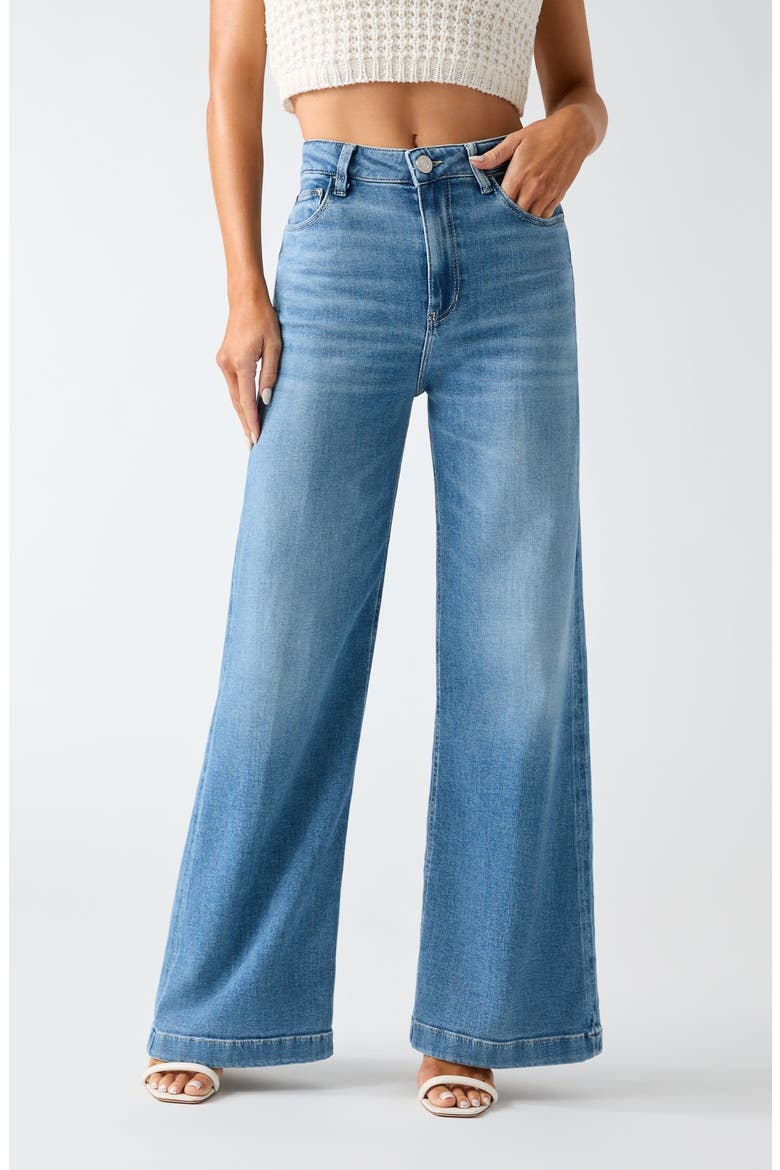 Bellagio High Waist Wide Leg Jeans, Main, color, LIGHT BLUE