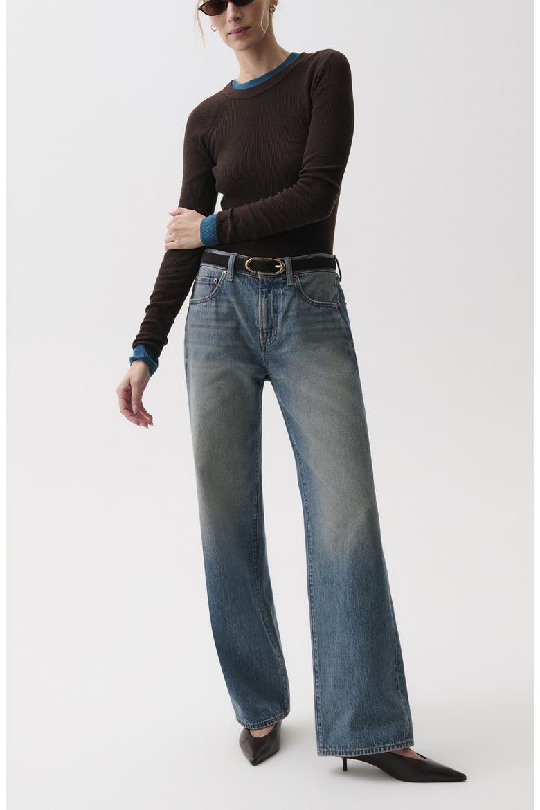 Harlowe High Waist Wide Leg Jeans, Alternate, color, GREAT FALLS