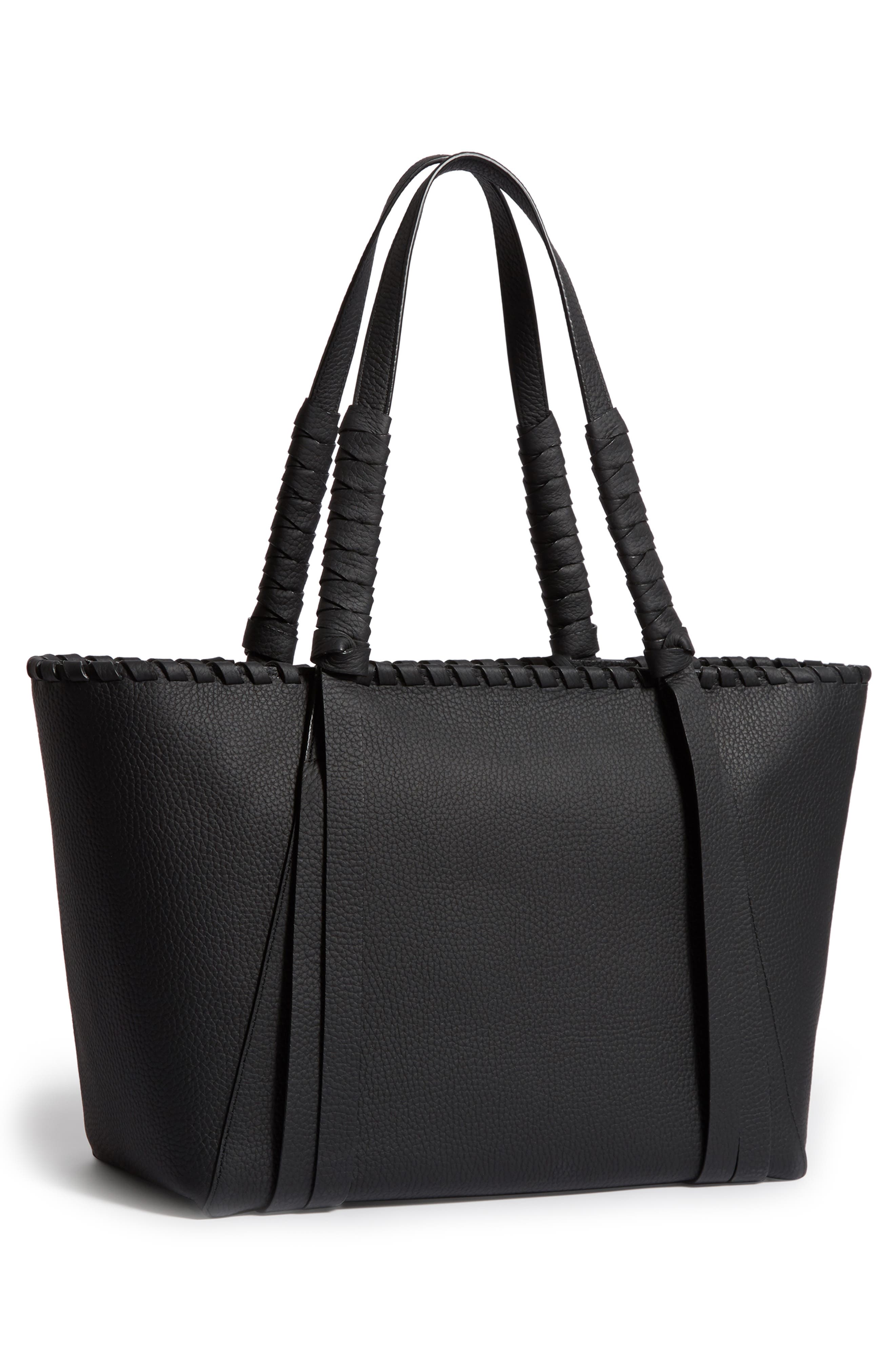 AllSaints Small Kepi East/West Leather Tote, Alternate, color, 