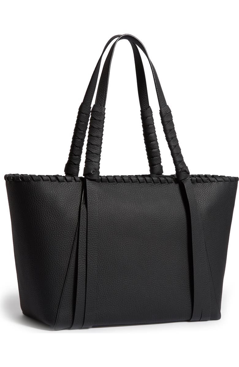 AllSaints Small Kepi East/West Leather Tote, Alternate, color,