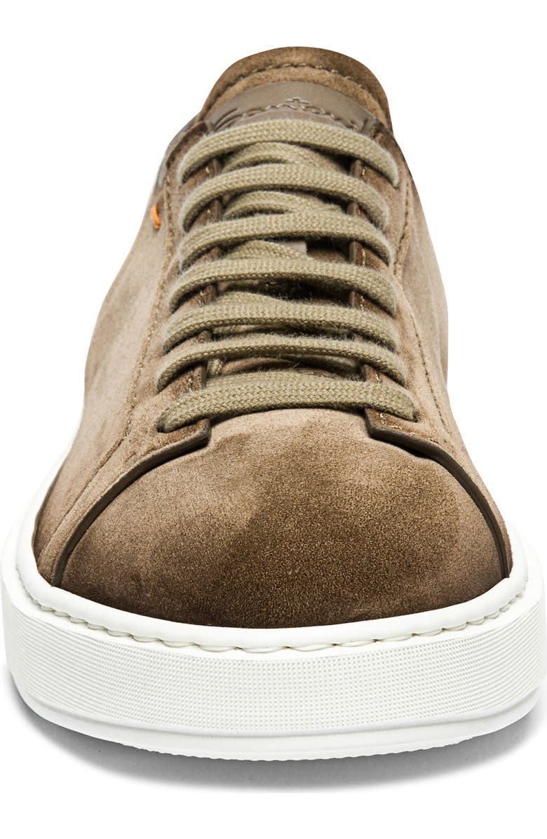 Santoni Damps Low Top Suede Sneaker, Alternate, color, Brown