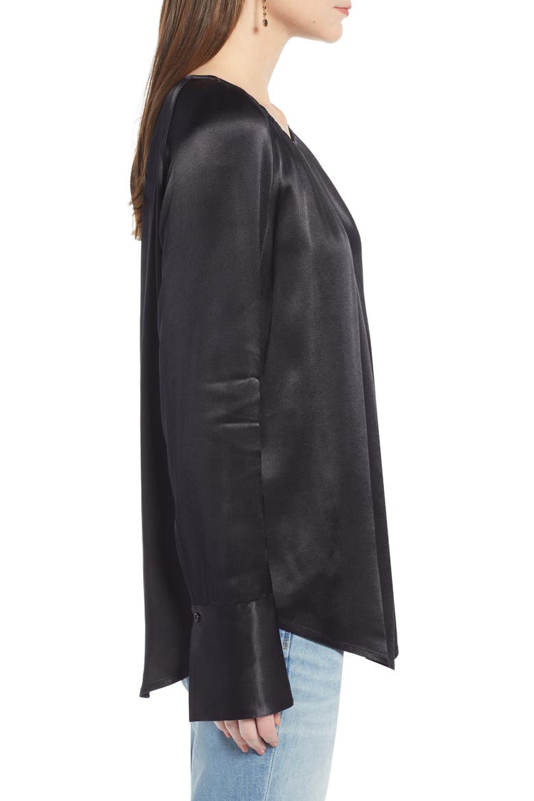 Pleat Front Top, Alternate, color, BLACK