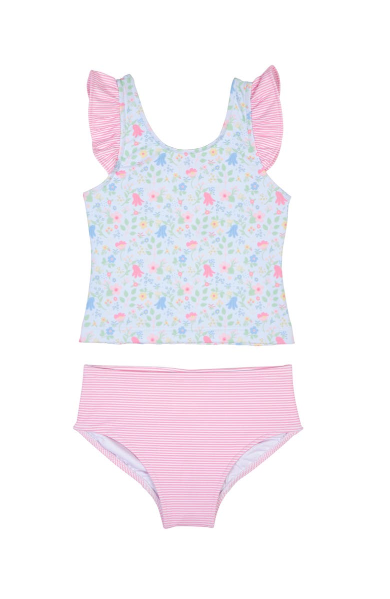 Florence Eiseman Floral Print Tankini, Main, color, Blue/Multi