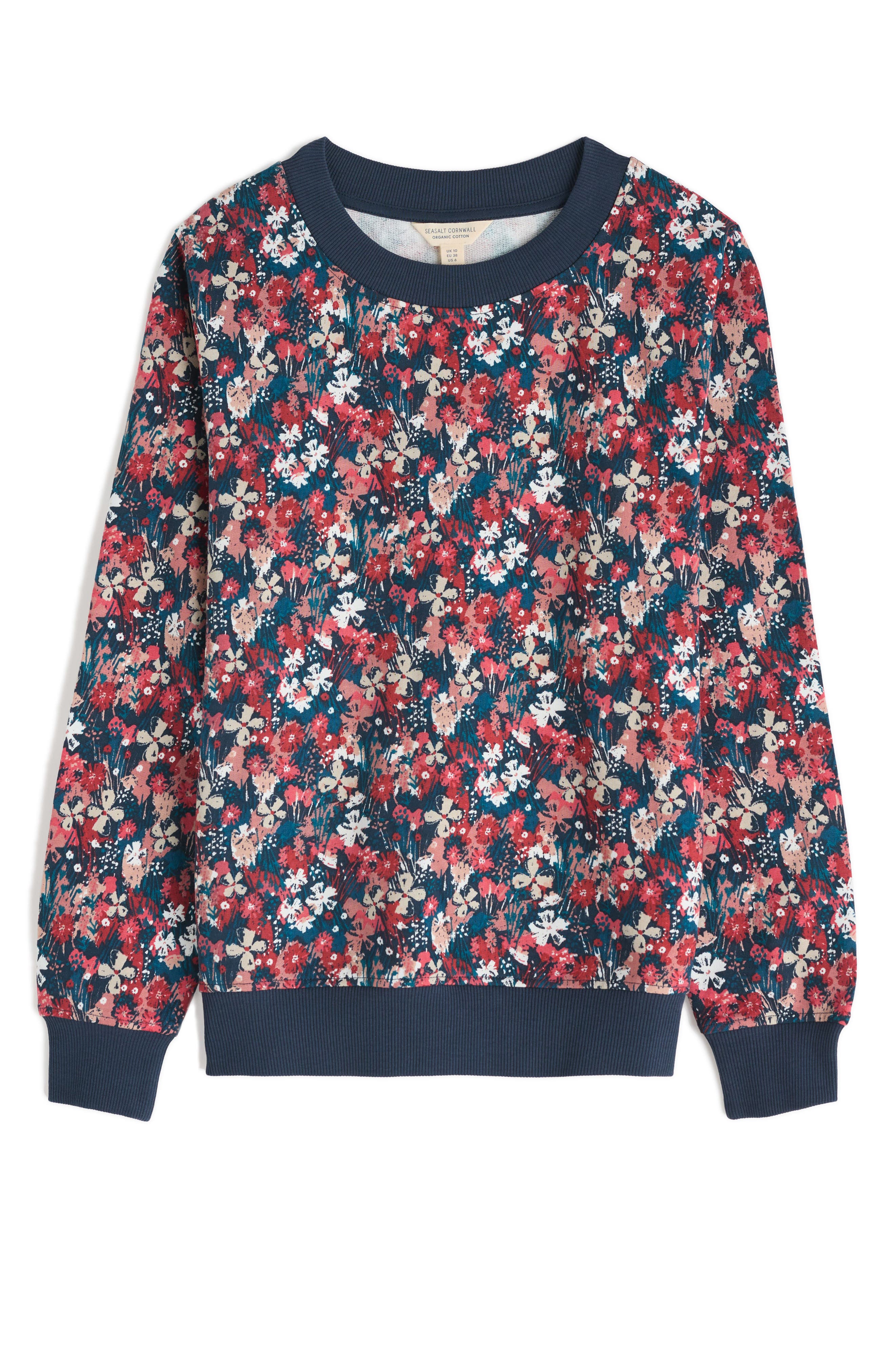 Seasalt Cornwall Bright Wave Floral Organic Cotton Sweatshirt