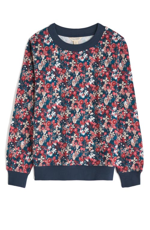 Seasalt Cornwall Bright Wave Floral Organic Cotton Sweatshirt In Blue