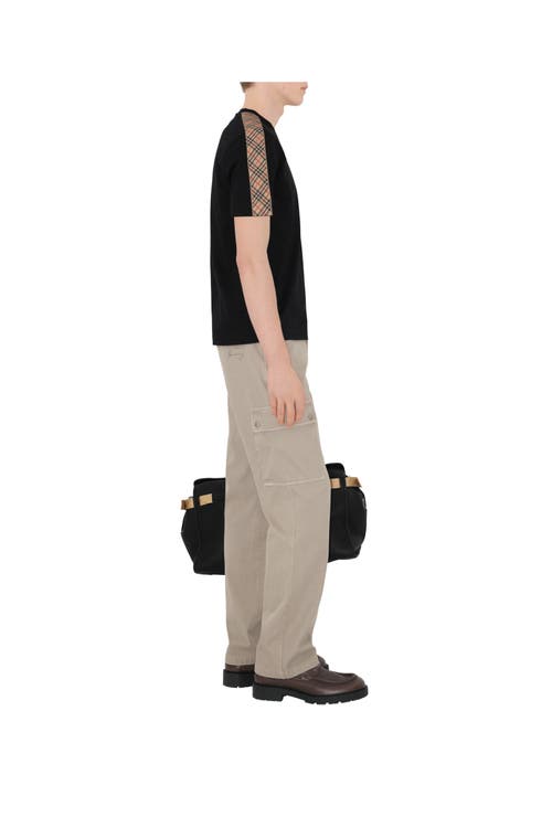 Burberry Ekd T-shirt With Check-inserts In Black