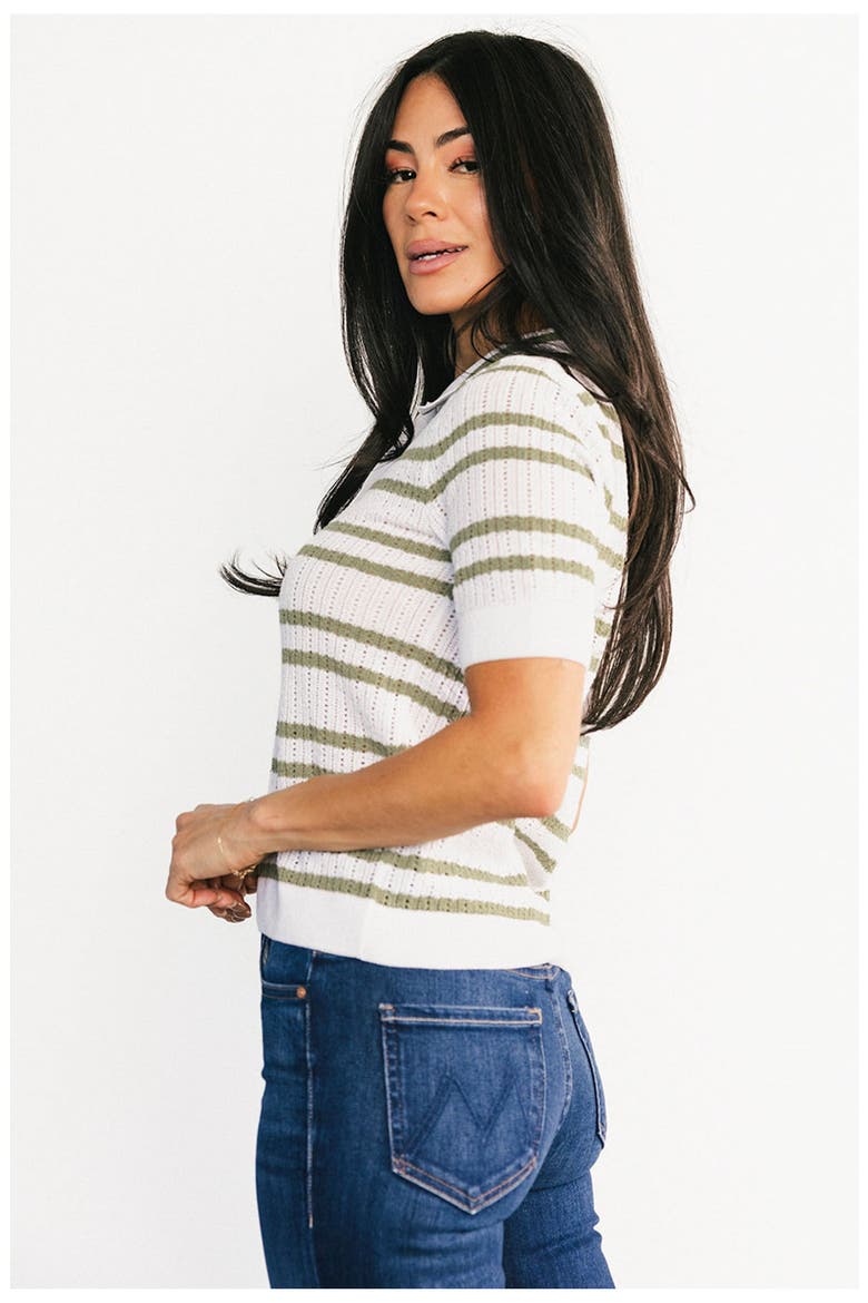 Bahía Knit Stripe Top, Alternate, color, Sage and Off White