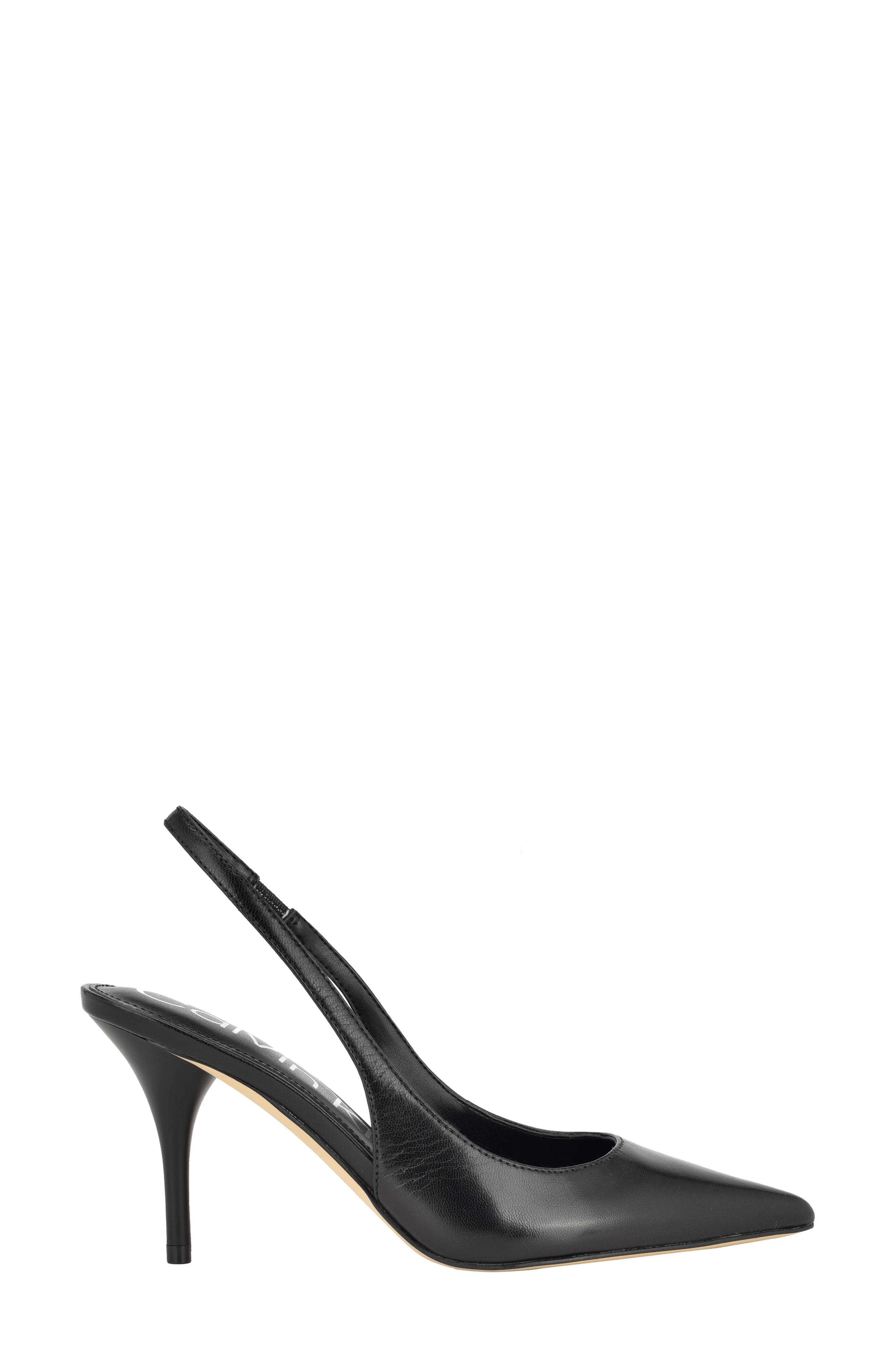 Calvin Klein Cinola Slingback Pointed Toe Pump, Alternate, color, Black Leather