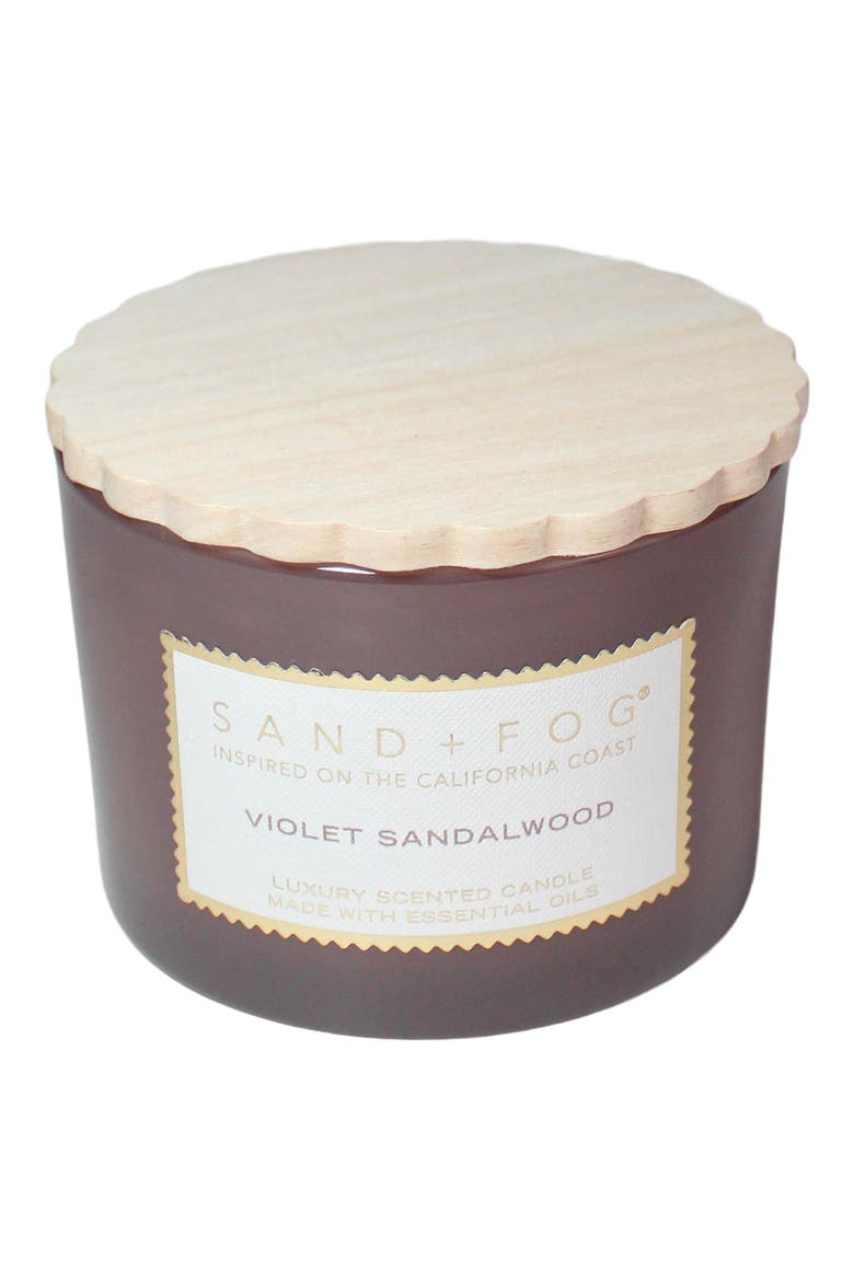 Violet Sandalwood Scalloped Lid Candle, Main, color, VIOLET SANDALWOOD