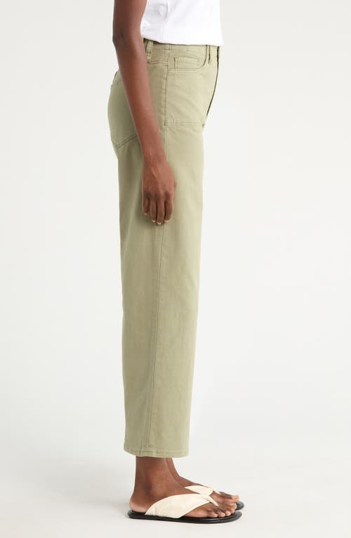 Paige Anessa High Waist Wide Leg Utility Jeans In Green