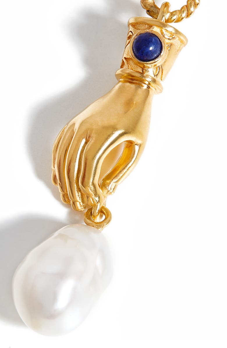 Missoma x Harris Reed Handpicked Pearl Single Huggie Hoop Earring, Alternate, color, 