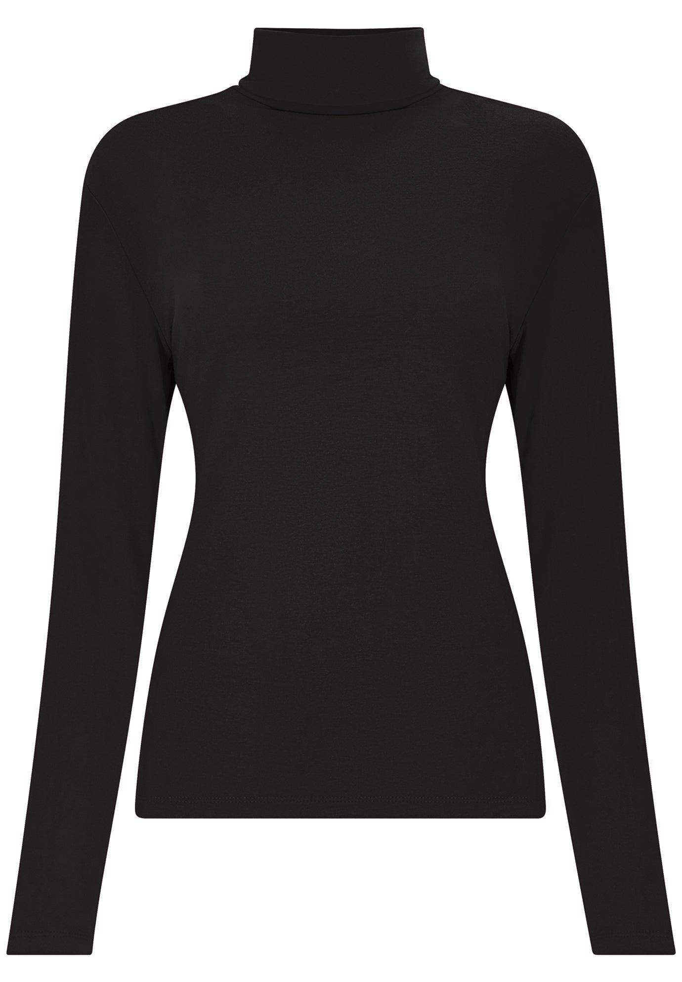 Stretch Knit Turtleneck Tee - image 2