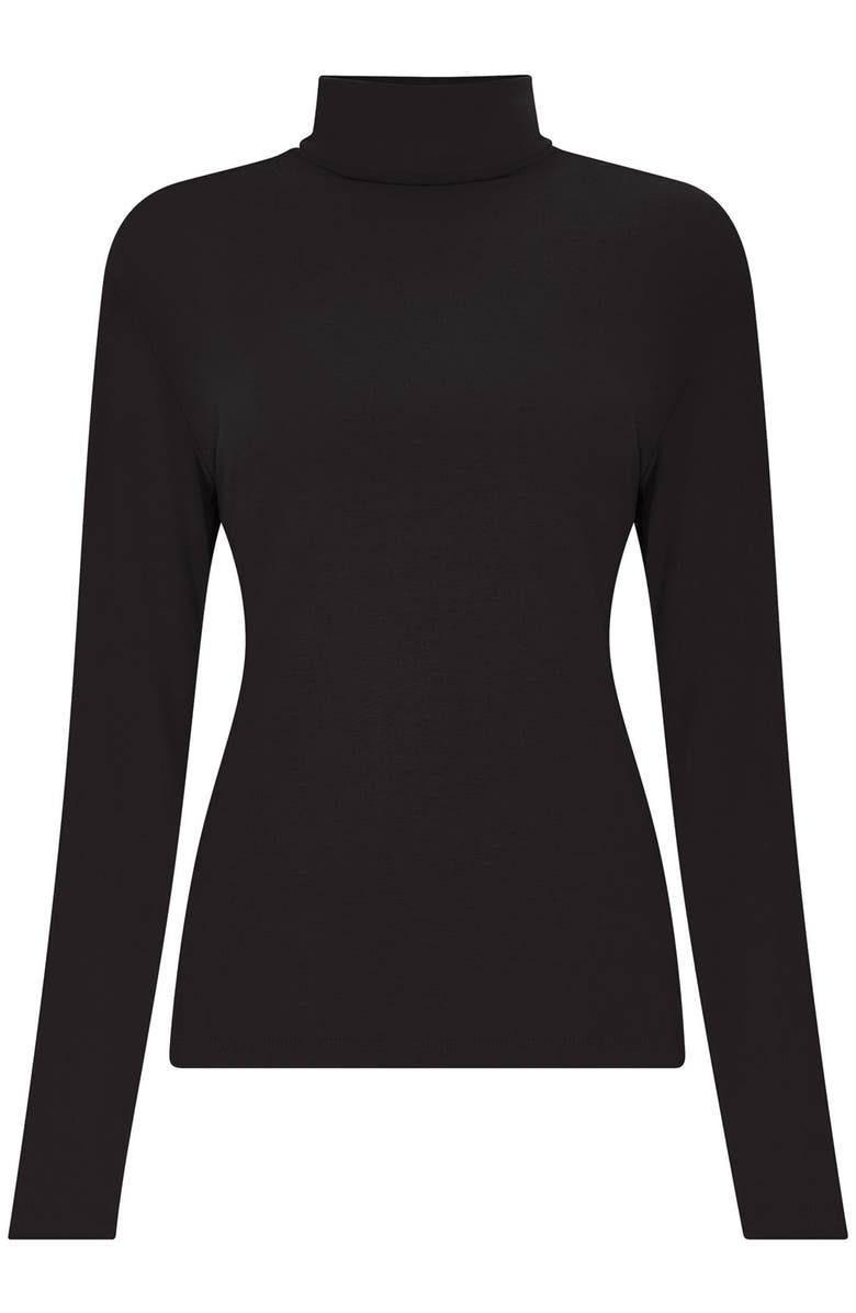 Joe Browns Stretch Knit Turtleneck Tee, Alternate, color, Black