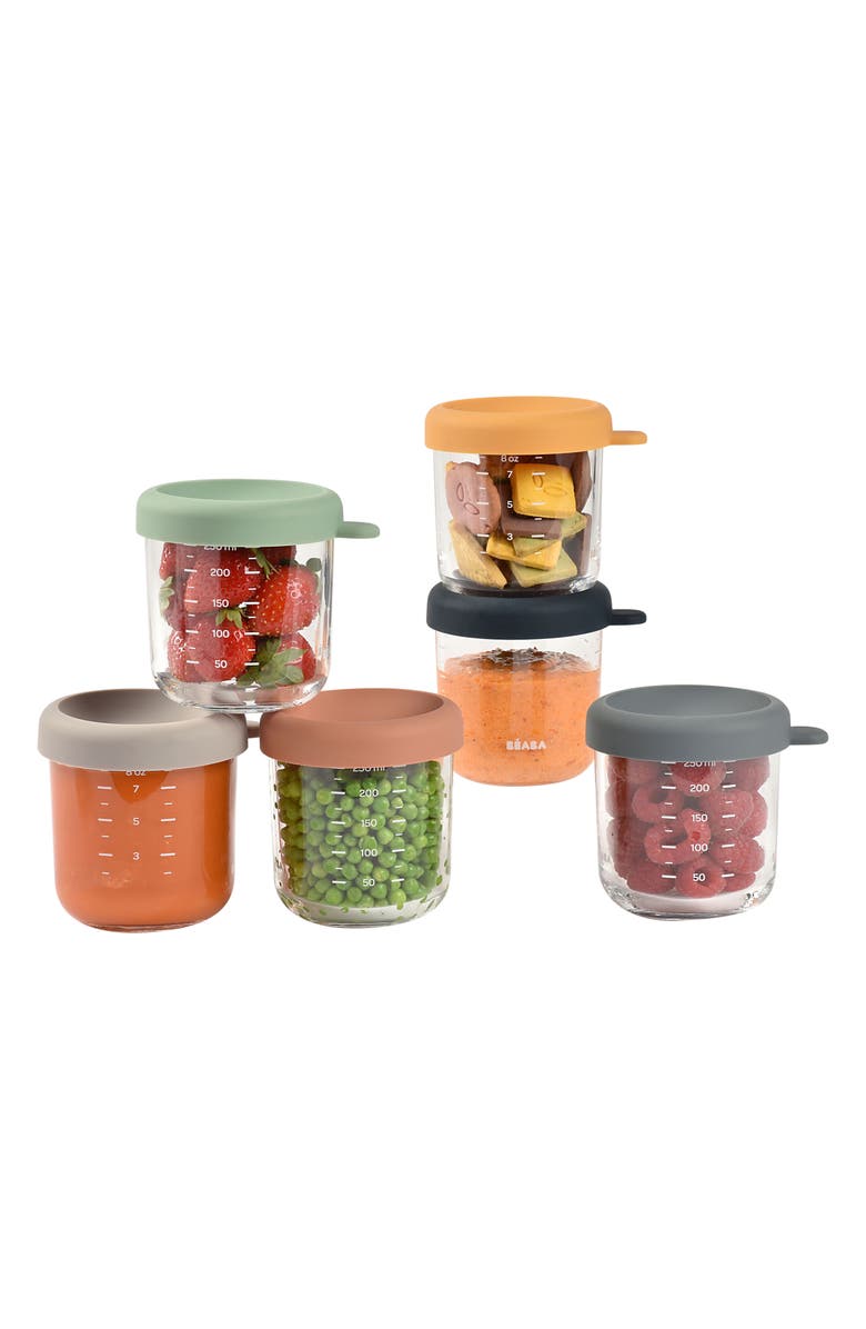 BEABA 6-Pack Glass Baby Food Jars, Alternate, color, Sunrise