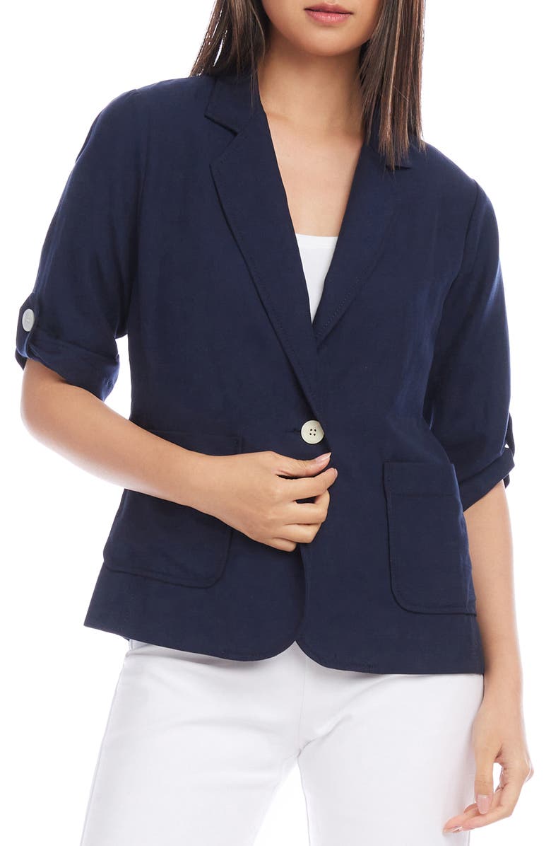 Karen Kane Roll Tab Sleeve Jacket, Main, color, 
