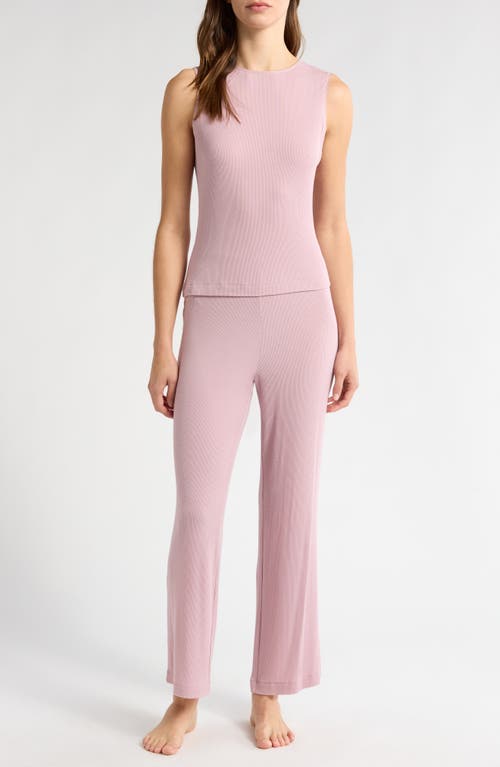 Natori Essentials Sleeveless Rib Pajamas In Rosebud