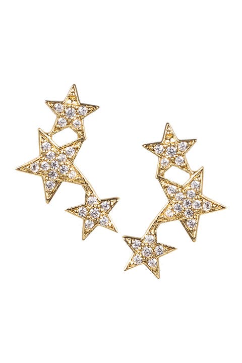 14K Gold Plated Star Stud Earrings