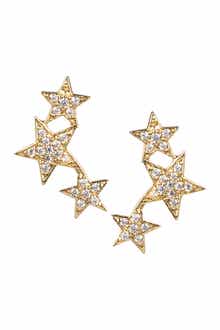 CZ by Kenneth Jay Lane 14K Gold Plated Star Stud Earrings