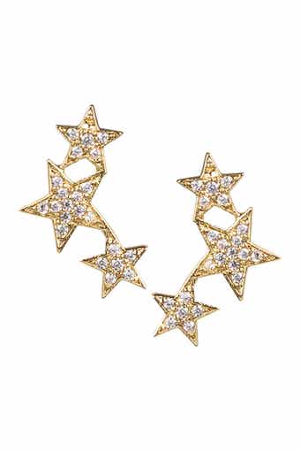 CZ by Kenneth Jay Lane 14K Gold Plated Star Stud Earrings