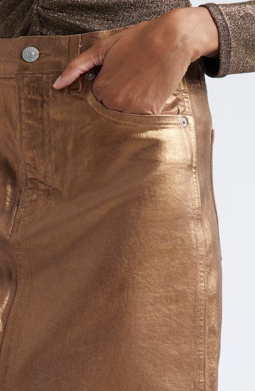 Veronica Beard Victoria Metallic Denim Midi Skirt