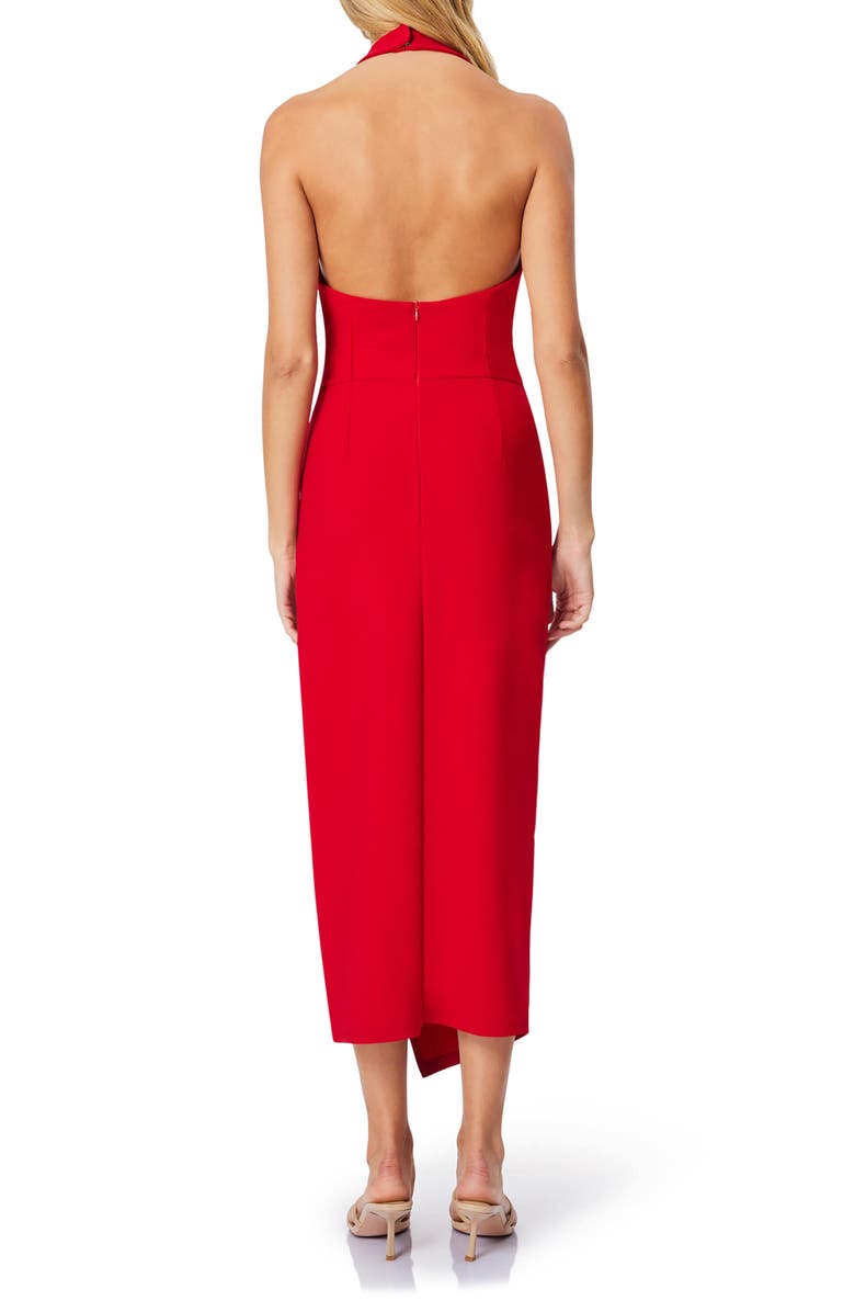 Elliatt Paxton Halter Cowl Neck Sheath Midi Dress, Alternate, color, Red