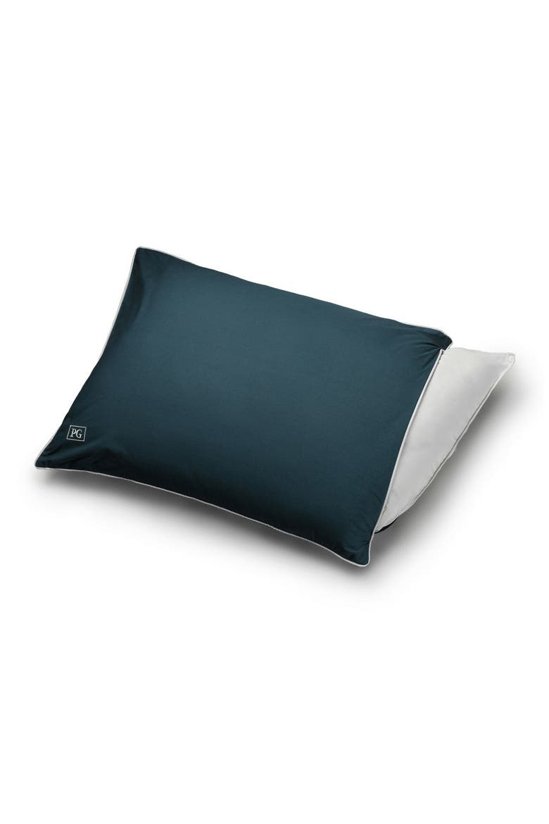 Firm Density Side/Back Sleeper, Down Alternative Pillow with MicronOne Technology, and Removable Pillow Protector, Set of 2, Alternate, color, NAVY/TEAL WITH WHITE CORD