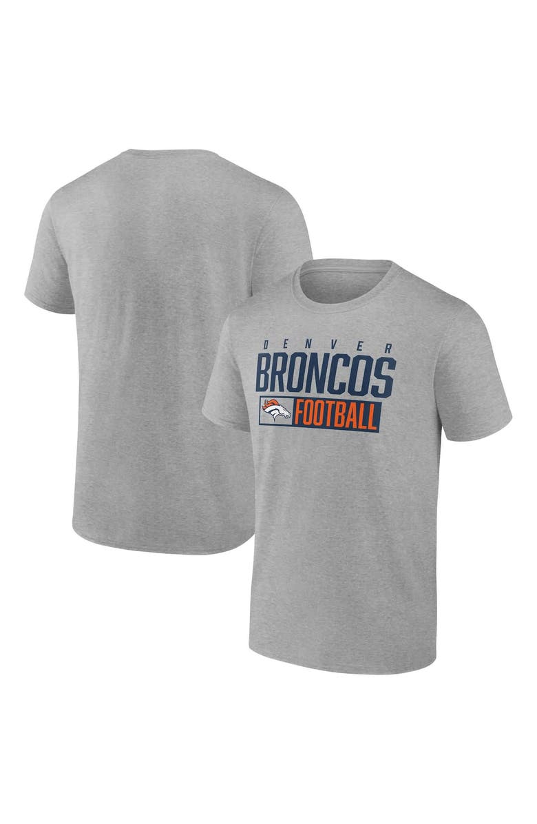 FANATICS Men's Fanatics Heather Gray Denver Broncos Box Pop T-Shirt, Main, color, 