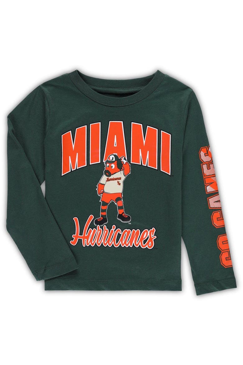 Preschool Green/Orange Miami Hurricanes Game Day T-Shirt Combo Pack, Alternate, color, Green