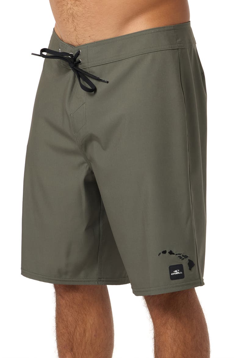 Hyperfreak Heat Solid Hawaii 2 Board Shorts, Alternate, color, ARMY