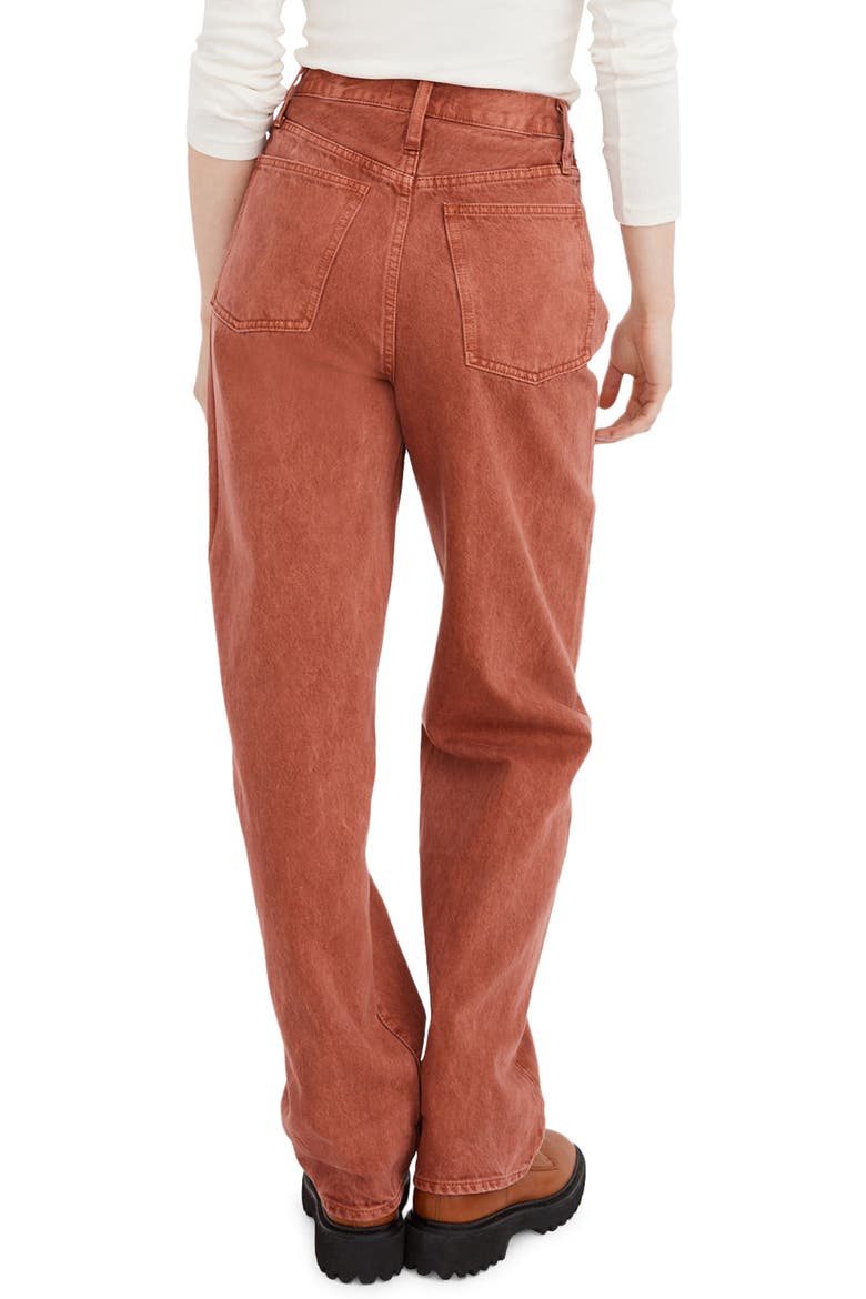 Garment Dye Baggy Straight Jeans, Alternate, color, WEATHERED BRICK