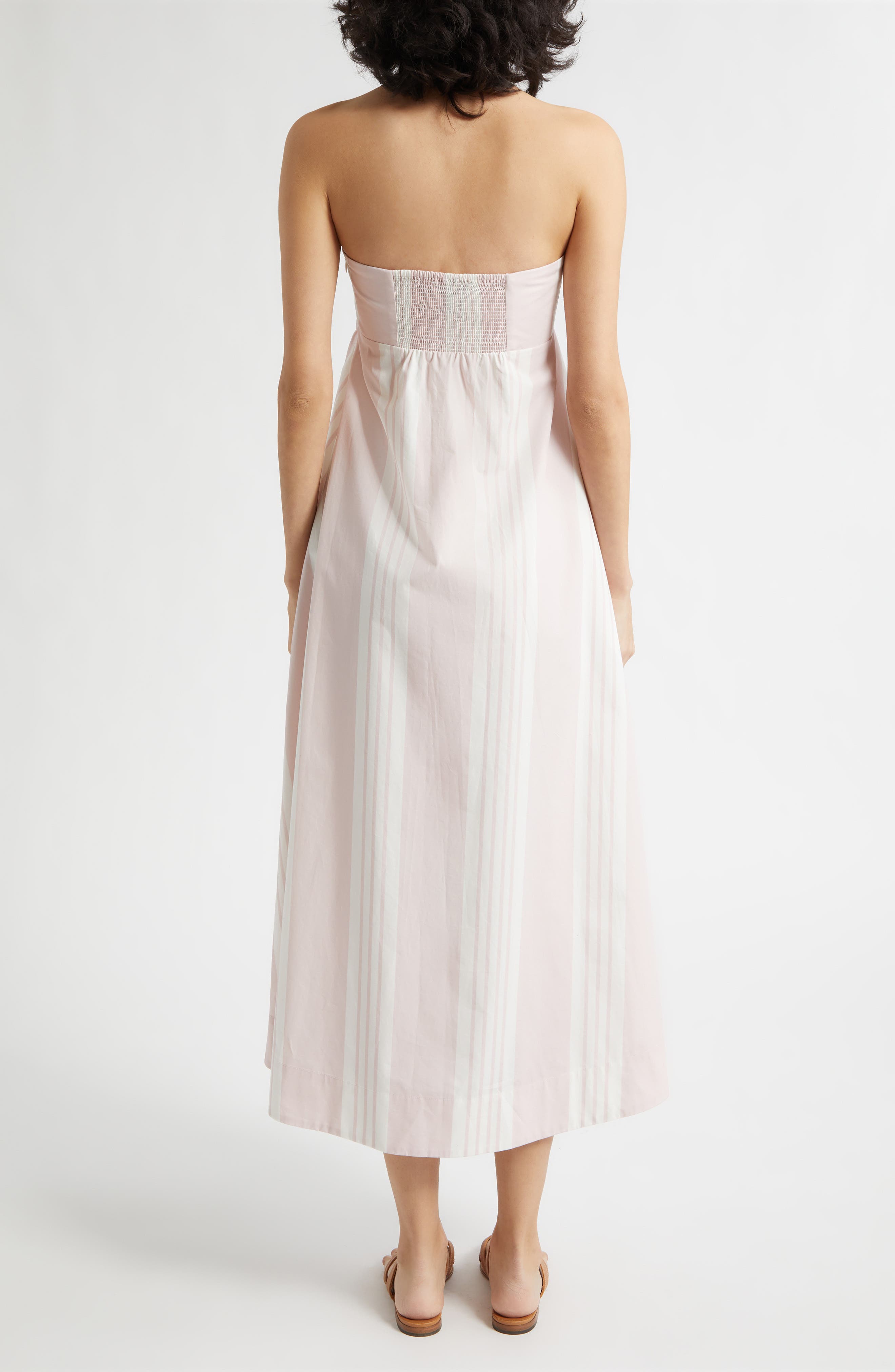 Rosie Stripe Cotton Strapless Dress - image 2