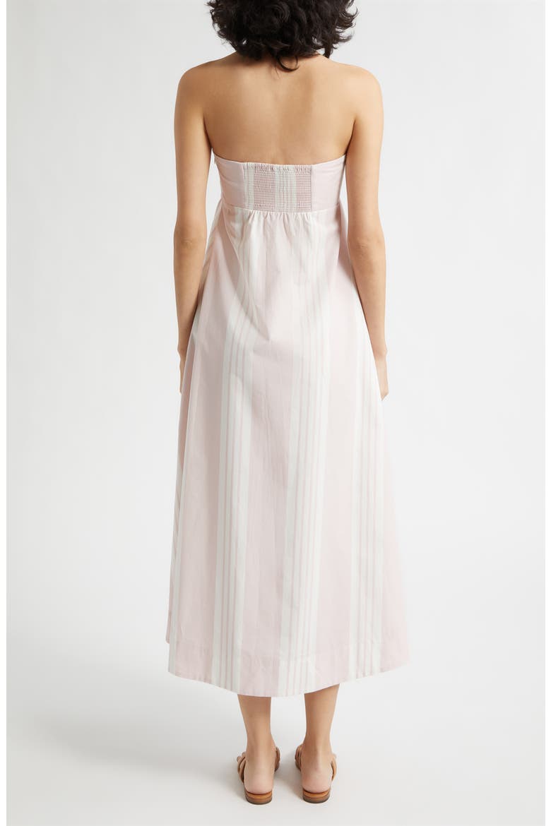 Rosie Stripe Cotton Strapless Dress, Alternate, color, PINK STRIPE