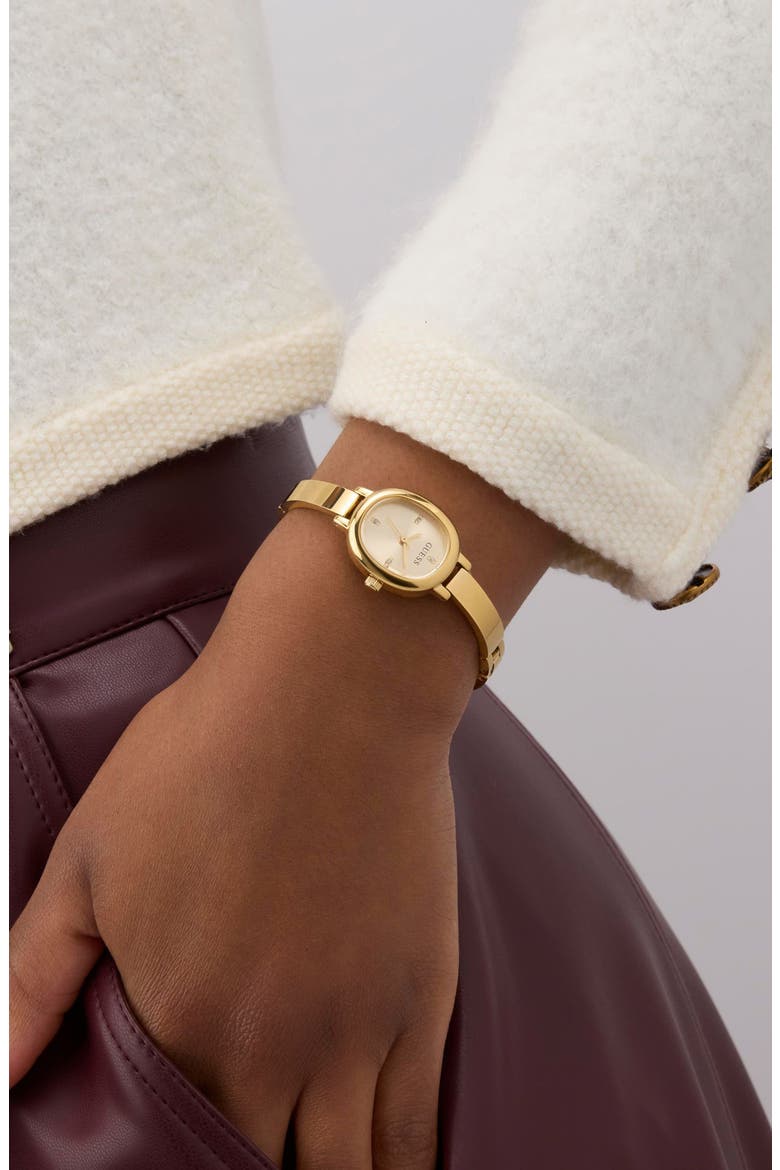 Oblong Crystal Marker Watch, 21mm, Alternate, color, GOLD TONE