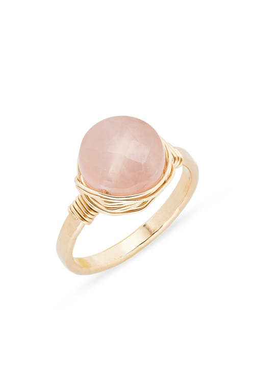 Nashelle Semiprecious Stone Wire-wrapped Ring In Pink