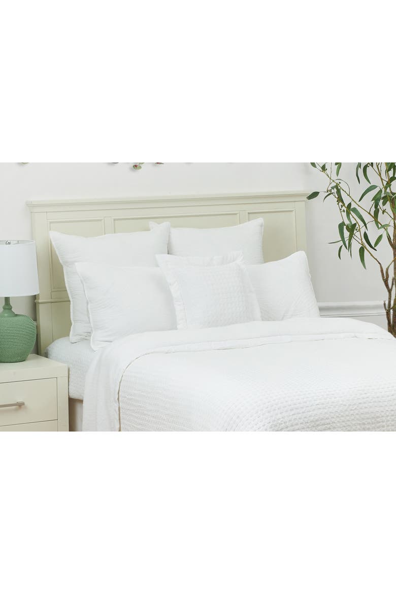 White Cotton Blend Accent Throw Pillow 18" x 18", Alternate, color, White
